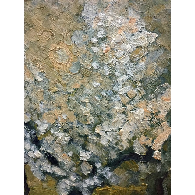 Green 1970s Oil Painting Trees in the Garden Dupliy Sergey Alexandrovich For Sale - Image 8 of 11
