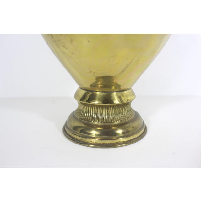 Metal Vintage Brass Vase With Handles For Sale - Image 7 of 11