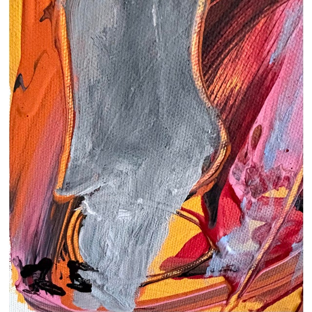 Colorful Abstract Painting on Canvas by Artist Christopher Shoemaker, Signed 14” X 11” For Sale - Image 9 of 11