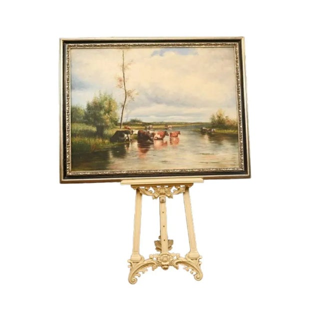 Victorian Artist, Pastoral River Scene, 1980s, Oil on Canvas, Framed For Sale - Image 9 of 9