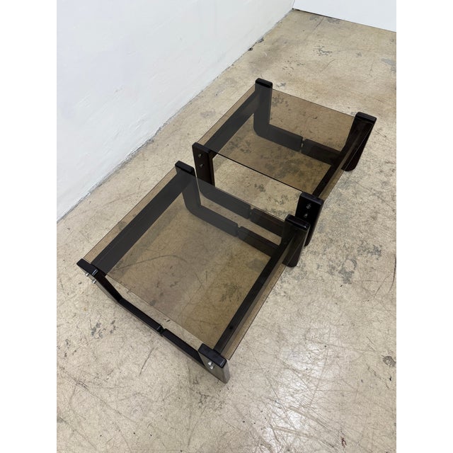 Percival Lafer Mp-97 Rosewood and Smoked Glass Side Tables, 1970s - A Pair For Sale - Image 11 of 17