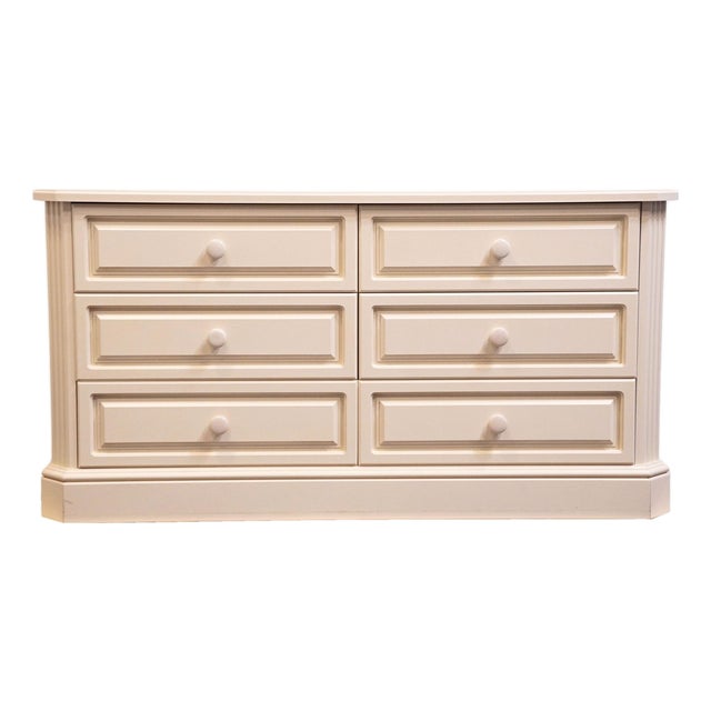 Altavista Lane Melrose Collection Contemporary Neoclassical Revival Off White 66" Double Dresser 497-01 For Sale