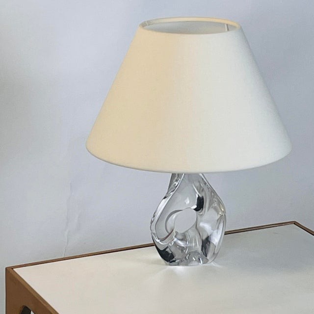 Small Daum Nancy Boudoir Lamp. Organically shaped clear Daum crystal base fitted with a new European style (no harp or...