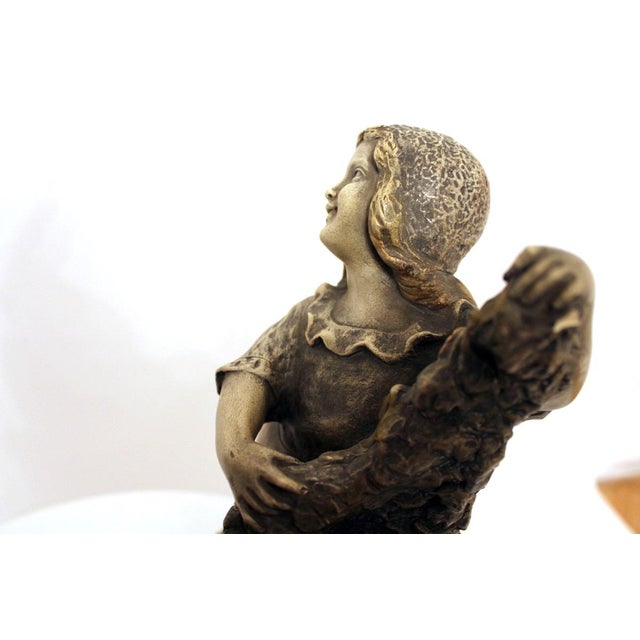 Antique Mirror with Figurines from Goldscheider, 1890s For Sale - Image 3 of 17