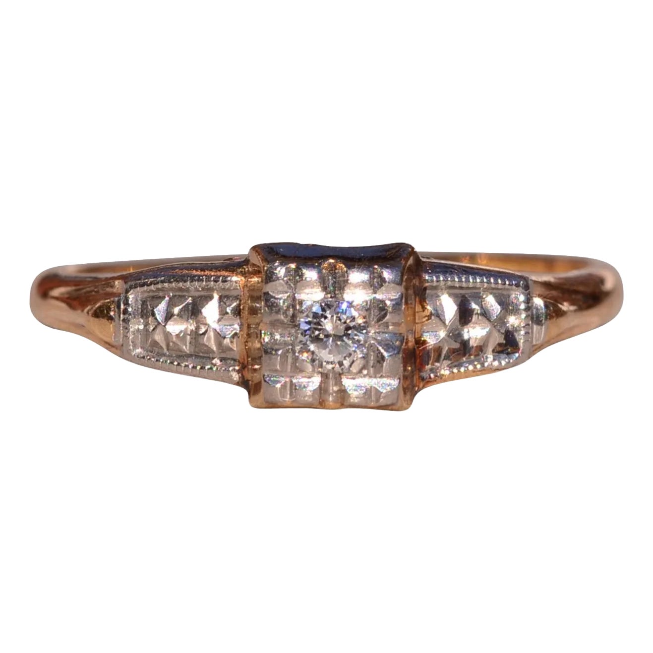 The 83rd Street: Retro Era Diamond Promise Ring | Chairish