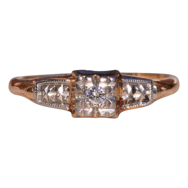 The 83rd Street: Retro Era Diamond Promise Ring For Sale
