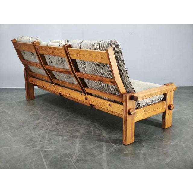 Dymling Three-Seater Pine Sofa by Yngve Ekström for Swedese, 1970s For Sale - Image 9 of 16