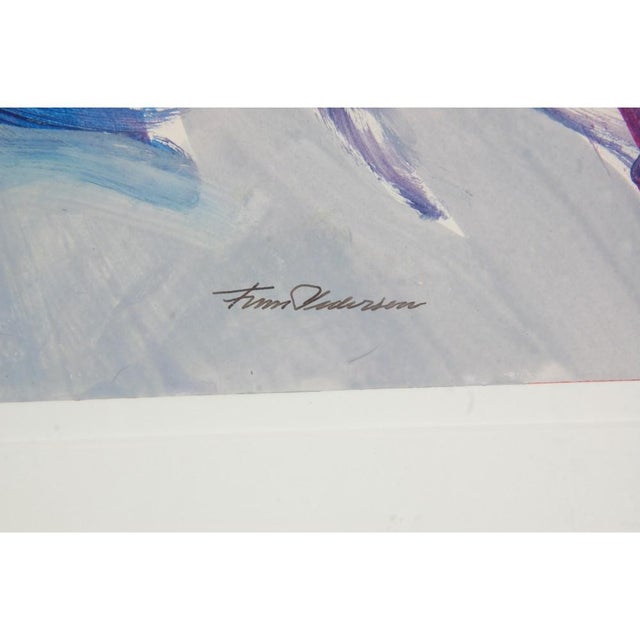 Finn Pedersen, Untitled, Acrylic on Paper, Framed For Sale - Image 3 of 4