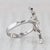 Silver 0.20ctw Vine Work Flower Bypass Ring 14k White Gold Size 6.25 Floral Cocktail For Sale - Image 8 of 8