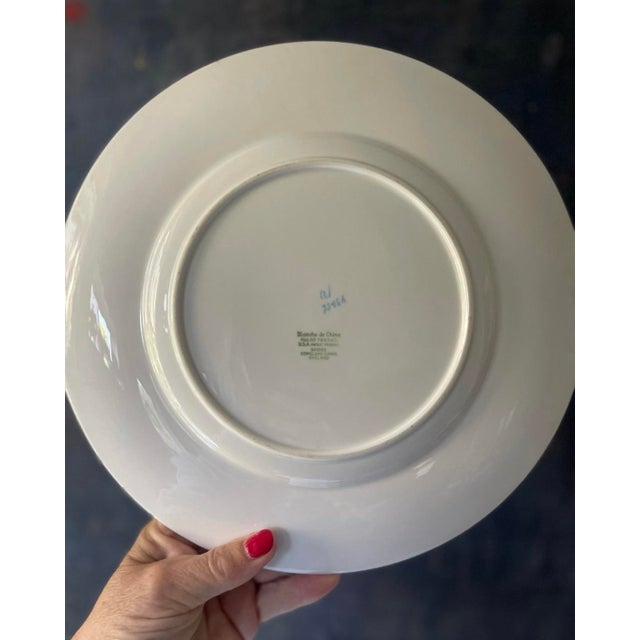 Baby Blue 1970s Set of Twelve (12) Spode Blanche De Chine Cherry Blossom English 7 7/8” Plates For Sale - Image 8 of 8