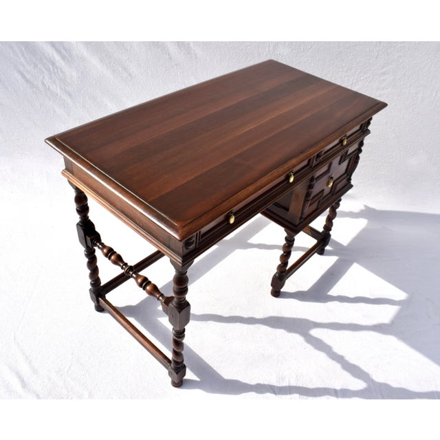Early 20th Century English Barley Twist Jacobean Style Desk Set For Sale - Image 5 of 11