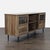 Glass and wood split panel door TV console in rustic oak with adjustable shelves and modifiable rubber feet. Brand: Walker...