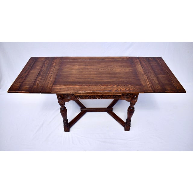 Antique Jamestown Lounge Feudal Oak Jacobean Refectory Trestle Dining Table For Sale - Image 12 of 12