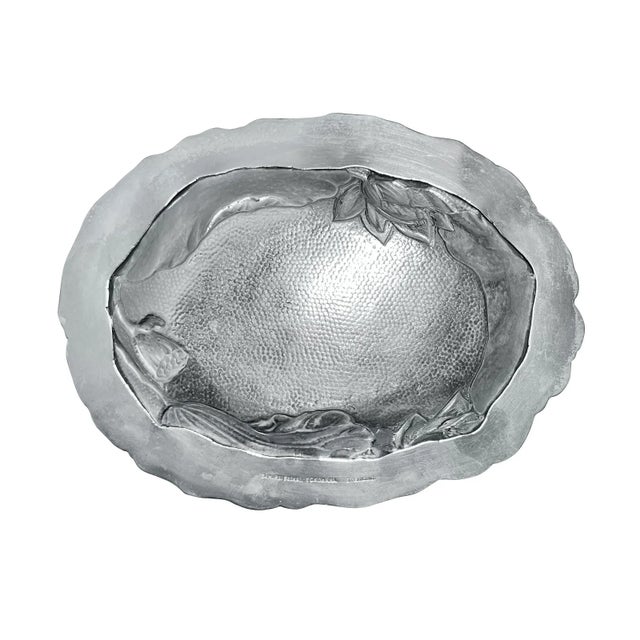 Japanese Antique Art Nouveau Japanese Meiji Sterling Silver Iris Dish by Samurai Shokai Yokohama For Sale - Image 3 of 5