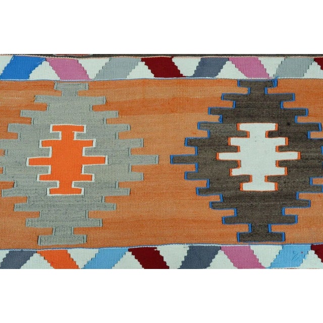 1960s Oversized Vintage Turkish Kilim Rug - 83" X 164" For Sale - Image 5 of 10
