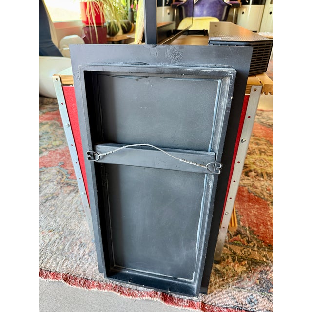Memphis Group Postmodern Mixed Media Studio Glass Mirror Asymmetrical Memphis Style Geometric Brutalist Wall Sculpture For Sale - Image 4 of 18
