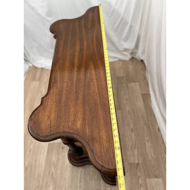 Brown 1970s Vintage Heritage Grand Tour Sofa Table Console Hall Table Shelves For Sale - Image 8 of 10