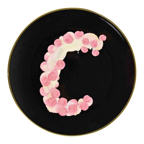 1980s Italian C Plate The Alphabet in Ceramic by Erté, 1986 For Sale - Image 5 of 5