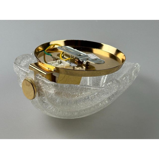 Spage Age Wall Lamp in Glass & Brass, 1970s For Sale - Image 10 of 18