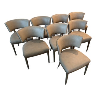Custom A. Rudin No. 781 Leather Gondola Dining Chairs For Sale