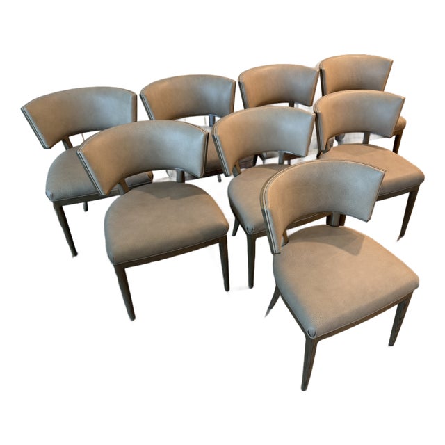 Custom A. Rudin No. 781 Leather Gondola Dining Chairs For Sale