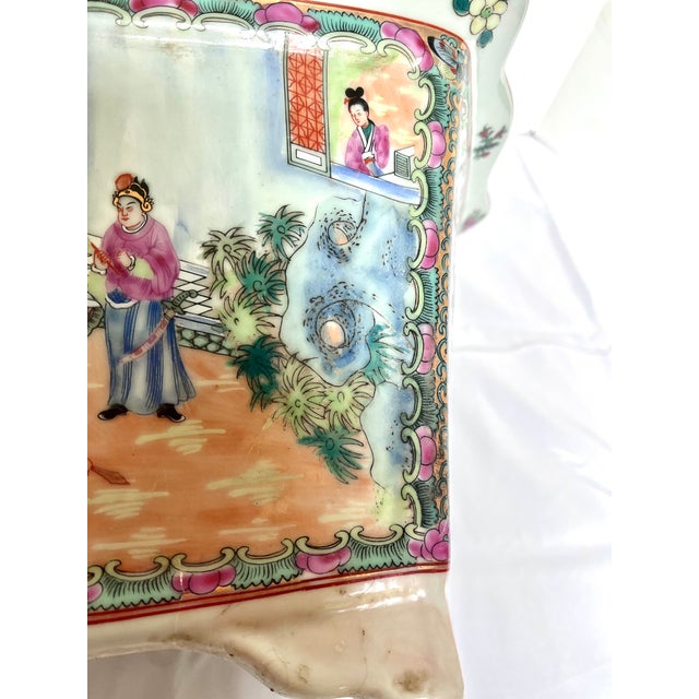 Vintage Chinese Rose Famille Hexagonal Footed Jardiniere For Sale - Image 12 of 18