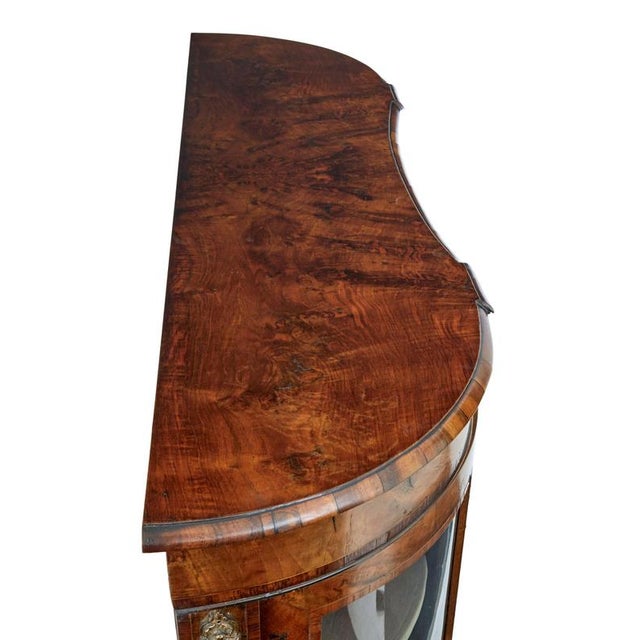 19th century victorian glazed walnut sideboard circa 1870. good quality high victorian walnut credenza. beautifully shaped...