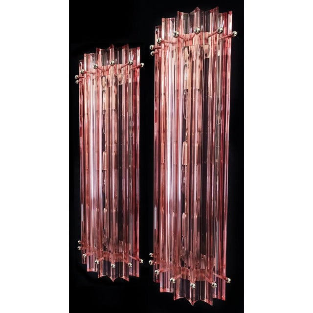 Mid-Century Italian Pink Murano Glass Wall Sconces, 1990s, Set of 4 For Sale - Image 7 of 17
