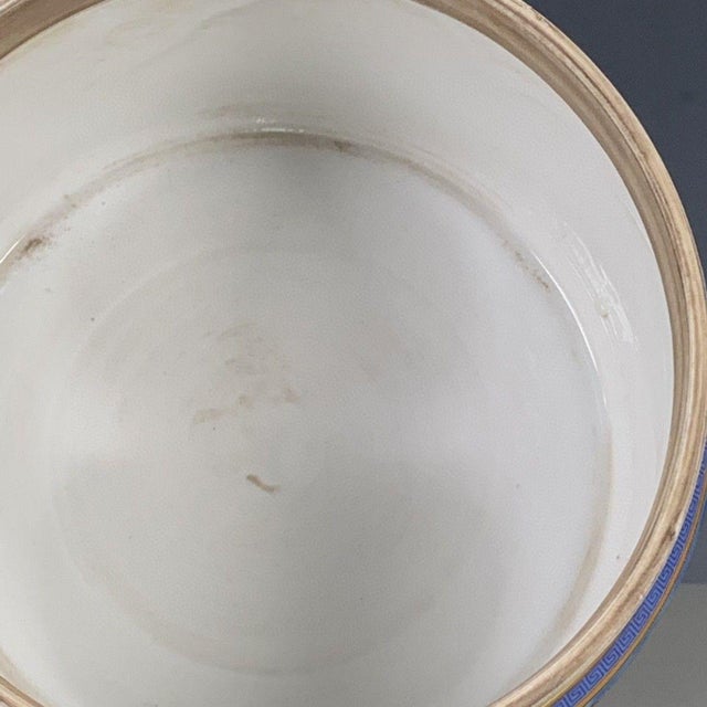 Chinese Blue Ground Famille Rose Porcelain Covered Jar With Bird & Floral Motif For Sale In Los Angeles - Image 6 of 9