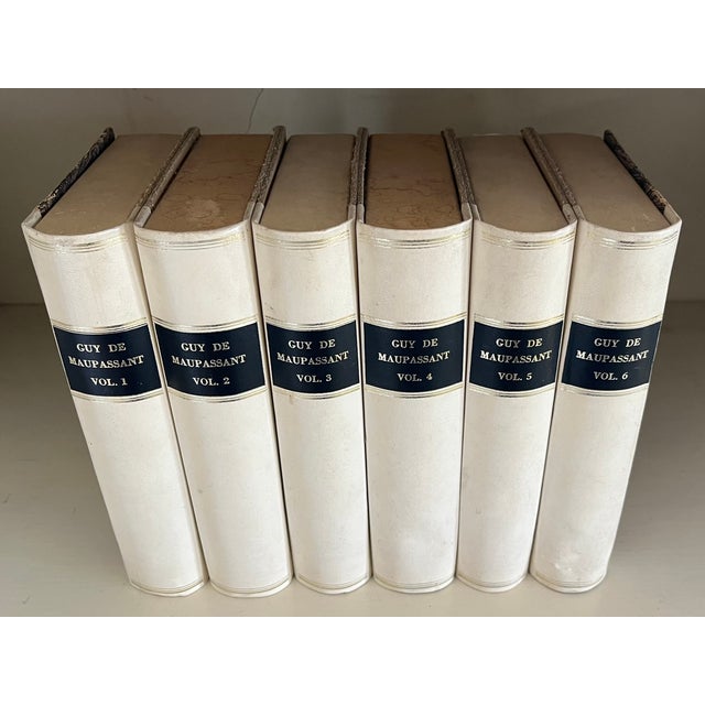 Guy De Maupassant French Tromp l'Oeil Faux Fine Bindings Hollowed Out Books to Conceal or Hide Treasures For Sale In New York - Image 6 of 12
