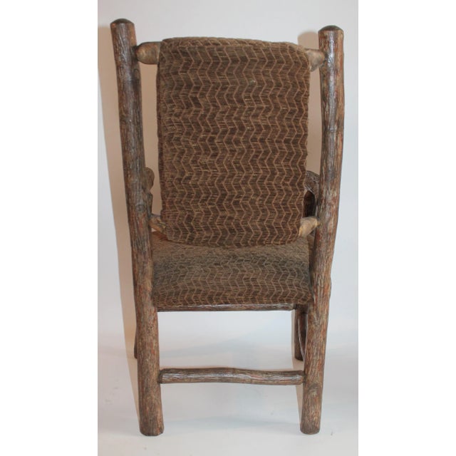 Brown Hickory Wood & Custom Fabric Child's Chair For Sale - Image 8 of 9