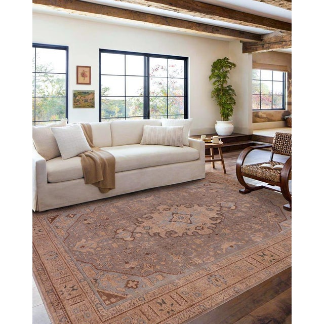 Enhance your living space with this stunning vintage Persian hand-knotted wool rug, a true showstopper that effortlessly...