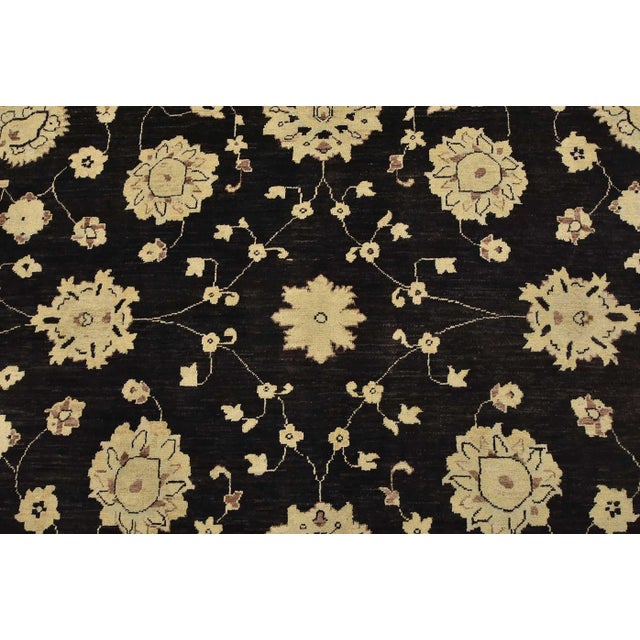 Ziegler Rug 8’11” X 11’10” Black Wool Traditional Hand-Knotted Oriental Carpet For Sale In Philadelphia - Image 6 of 14