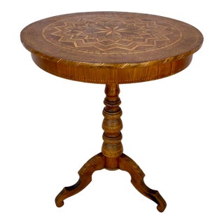 19th Century Italian Round Sorento Side Table For Sale