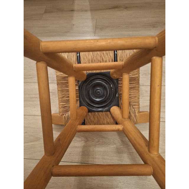 Mid-Century Modern Mid-Century Victor Courtray Style Woven Swivel Dining Chairs - Set of 3 For Sale - Image 3 of 9