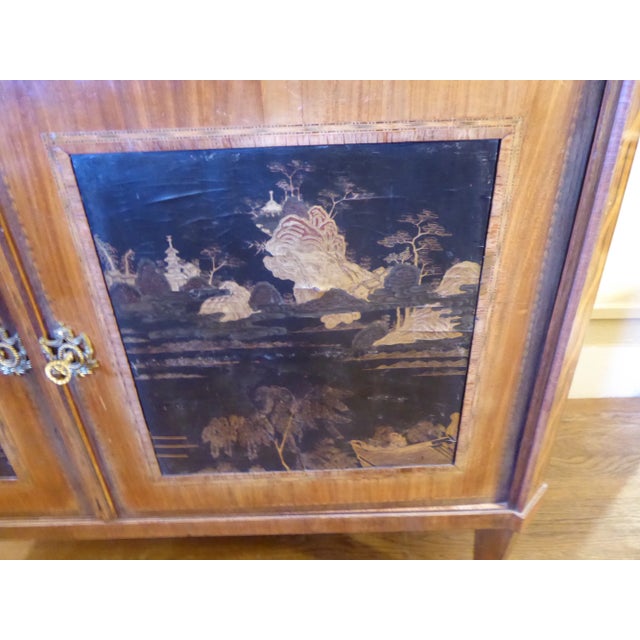 Mid 18th Century 18th Century Continental Marble Top Chinoiserie Paneled Buffet For Sale - Image 5 of 10