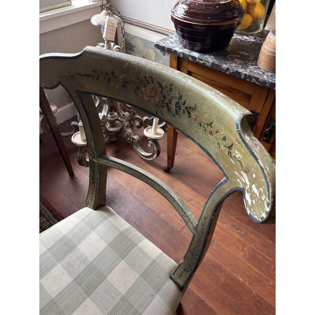 Traditional Painted Regency Side Chair With Upholstered Seat For Sale - Image 3 of 6