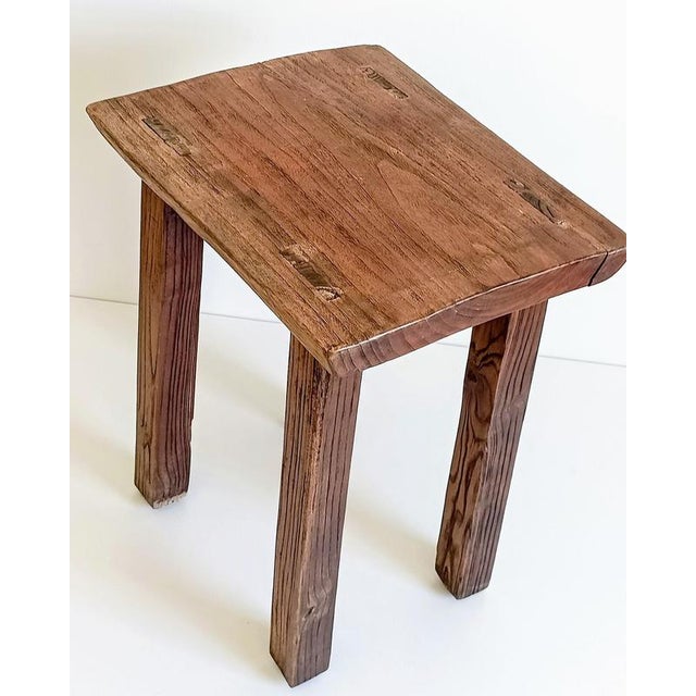 Spanish Colonial Rustic Oak Stool For Sale - Image 9 of 18