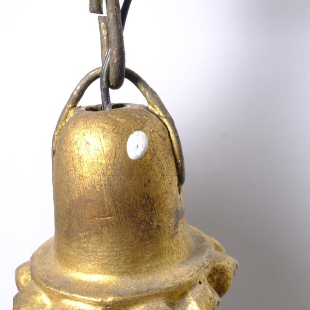 Gilded Wood 6-Arm Chandelier, 1940s For Sale - Image 17 of 18