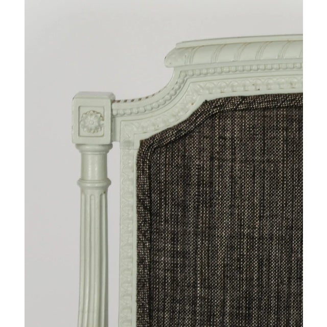 Vintage Louis XVI Revival Blue Grey Painted Dining Chairs, 1950s, Set of 10 For Sale - Image 13 of 18