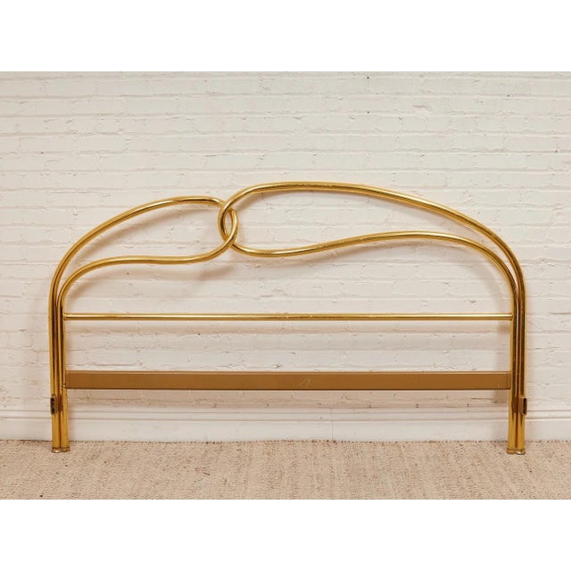 Mid 20th Century Brass Post Modern Bed Headboard For Sale - Image 4 of 8
