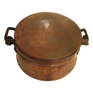 Copper Pot with Brass Handles, Italy, 19th Century For Sale