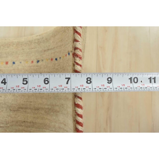 Beige Gabbeh Rug 1’11” X 2’10” Beige Wool Contemporary Hand-Knotted Carpet For Sale - Image 8 of 9
