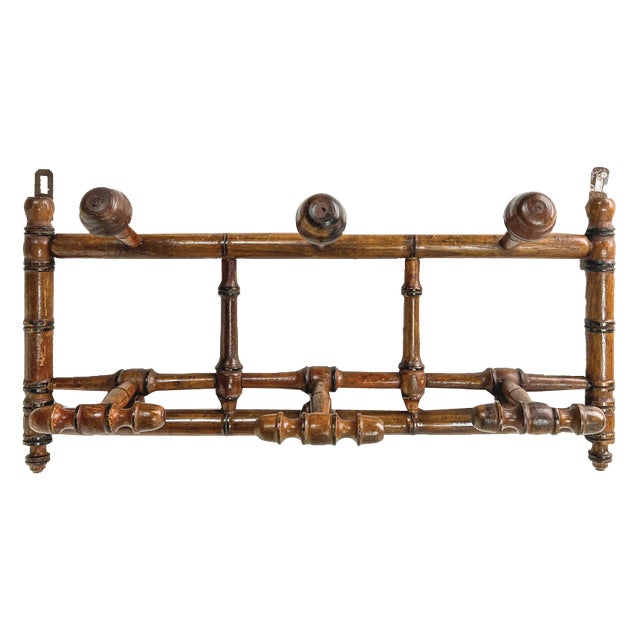 Antique French Faux Bamboo Coat Rack, 1890s For Sale