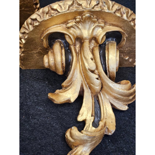 From the 80s decorative Gilt Wall Brackets. Excellent condition and quality.