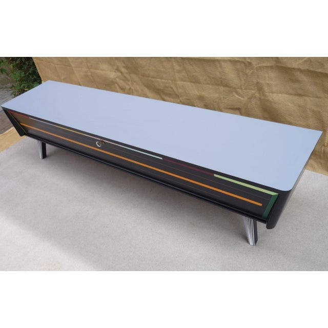 Vintage Low Sideboard in Wood, 1950s For Sale - Image 4 of 6