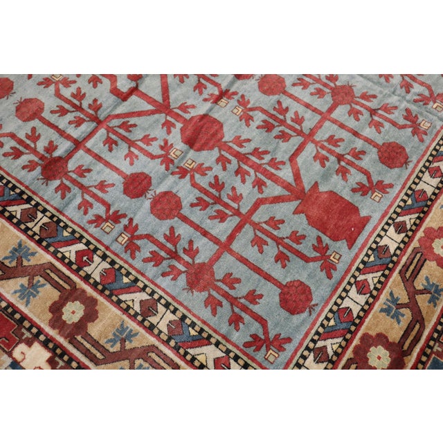 Late 20th Century Teal Late 20th Century Room-Size Khotan Rug - 9' x 11'9" For Sale - Image 5 of 6