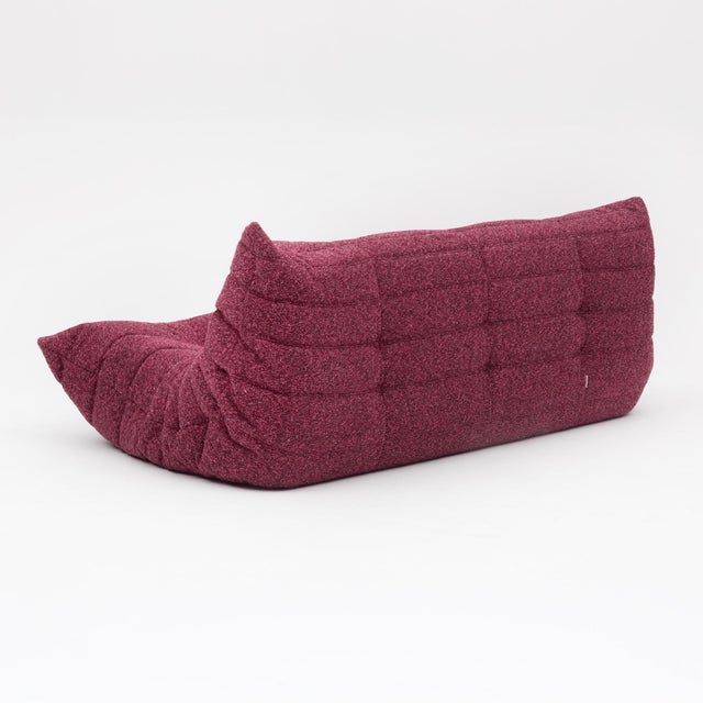 Ligne Roset Togo 3-Seater in Wild Berry Bouclé - Vintage Restored & Authentic For Sale - Image 9 of 18