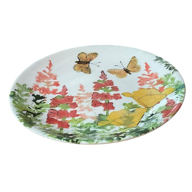 Rainbow Gate Santa Fe New Mexico Floral Plate Handmade For Sale - Image 6 of 8