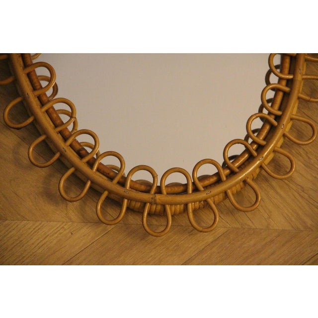 Vintage Rattan and Bamboo Mirror, 1960s For Sale - Image 6 of 14